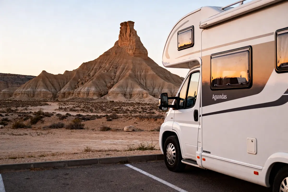 Dormir dans le désert des Bardenas en camping-car : conseils &amp; aires
